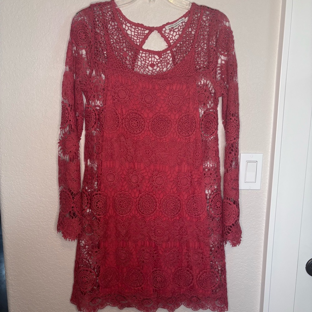 American Eagle Outfitters Elegant Coral‎ Lace Dress